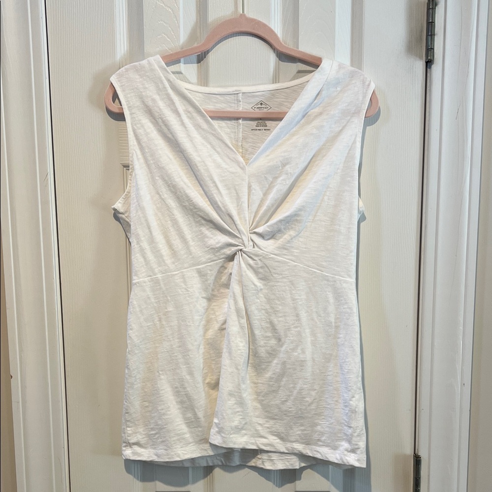 St. John's Bay White Twist-Front Tank Top